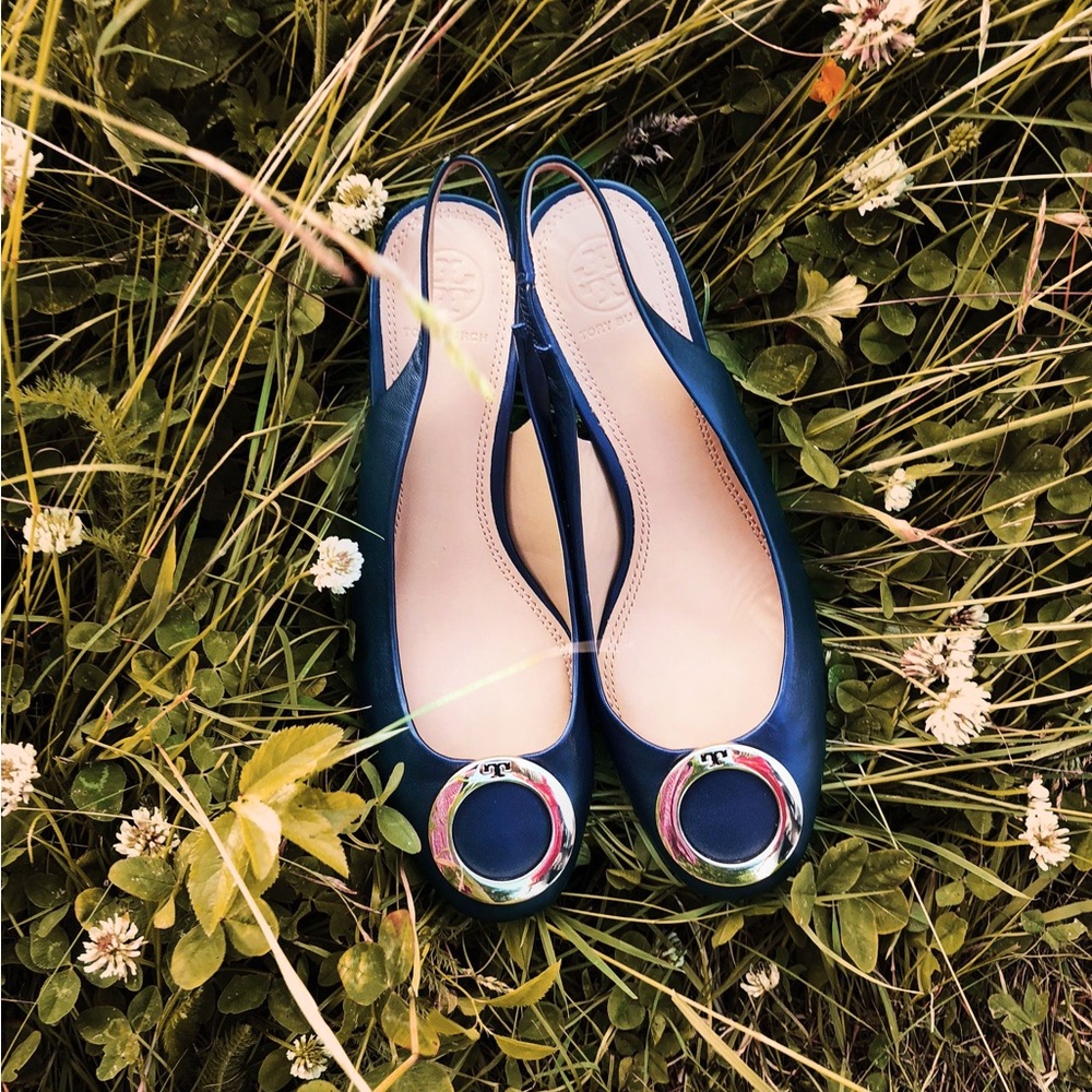 TORY BURCH Caterina Elegant Blue Slingback Women Shoes